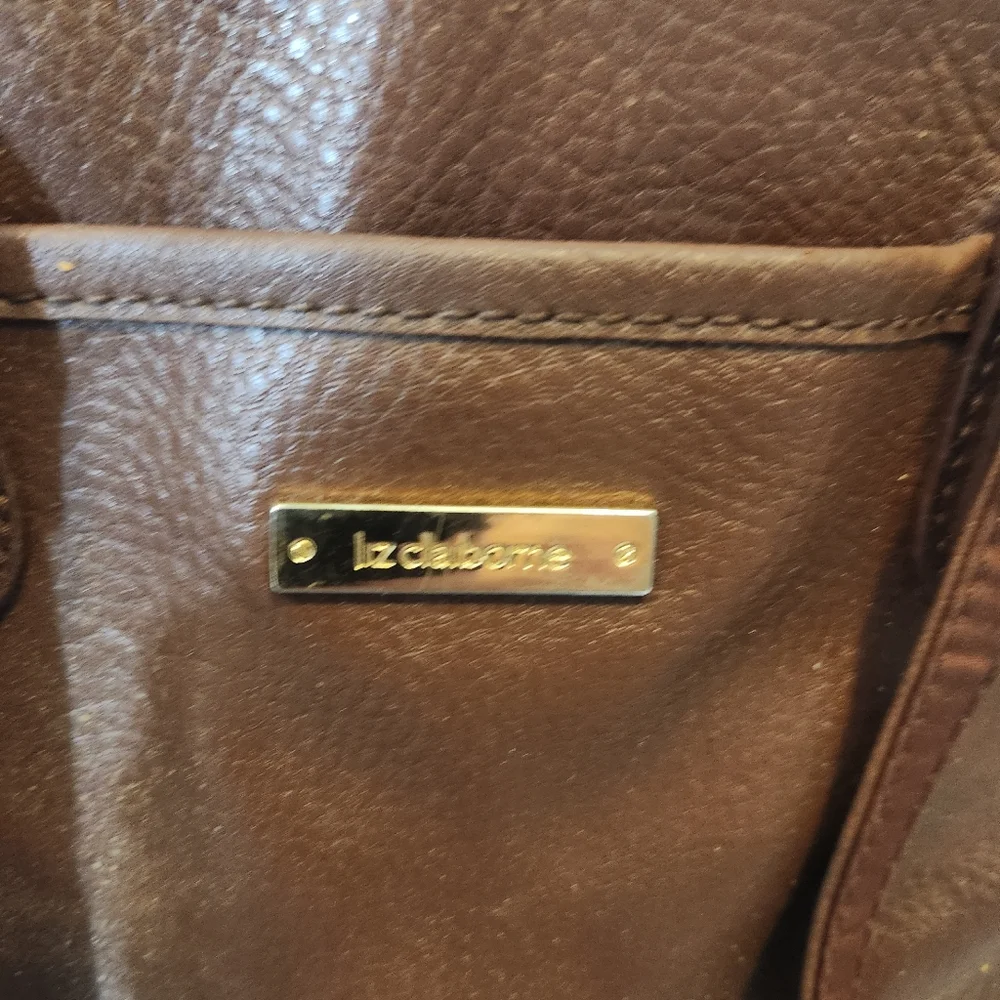 Vintage 90s Liz Claiborne‎ Brown Leather Shoulder Bag